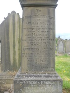 Headstone for Private William Norcross Foulds