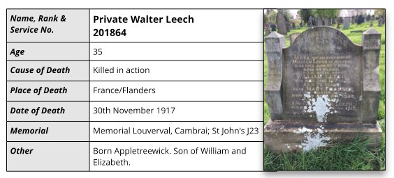 Details for Private Walter Leech