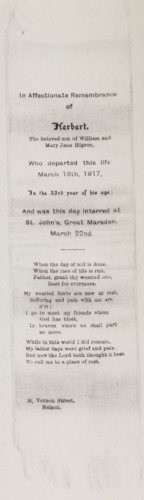Private Herbert Higson silk bookmark