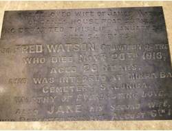 Headstone for Gunner Fred Watson
